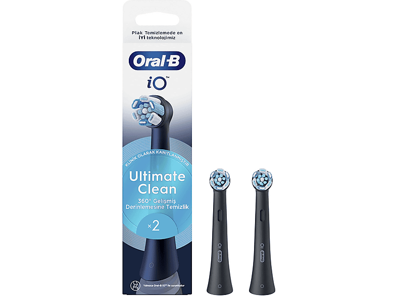 ORAL B IO Clean 2'li Diş Fırçası Yedek Başlık Siyah