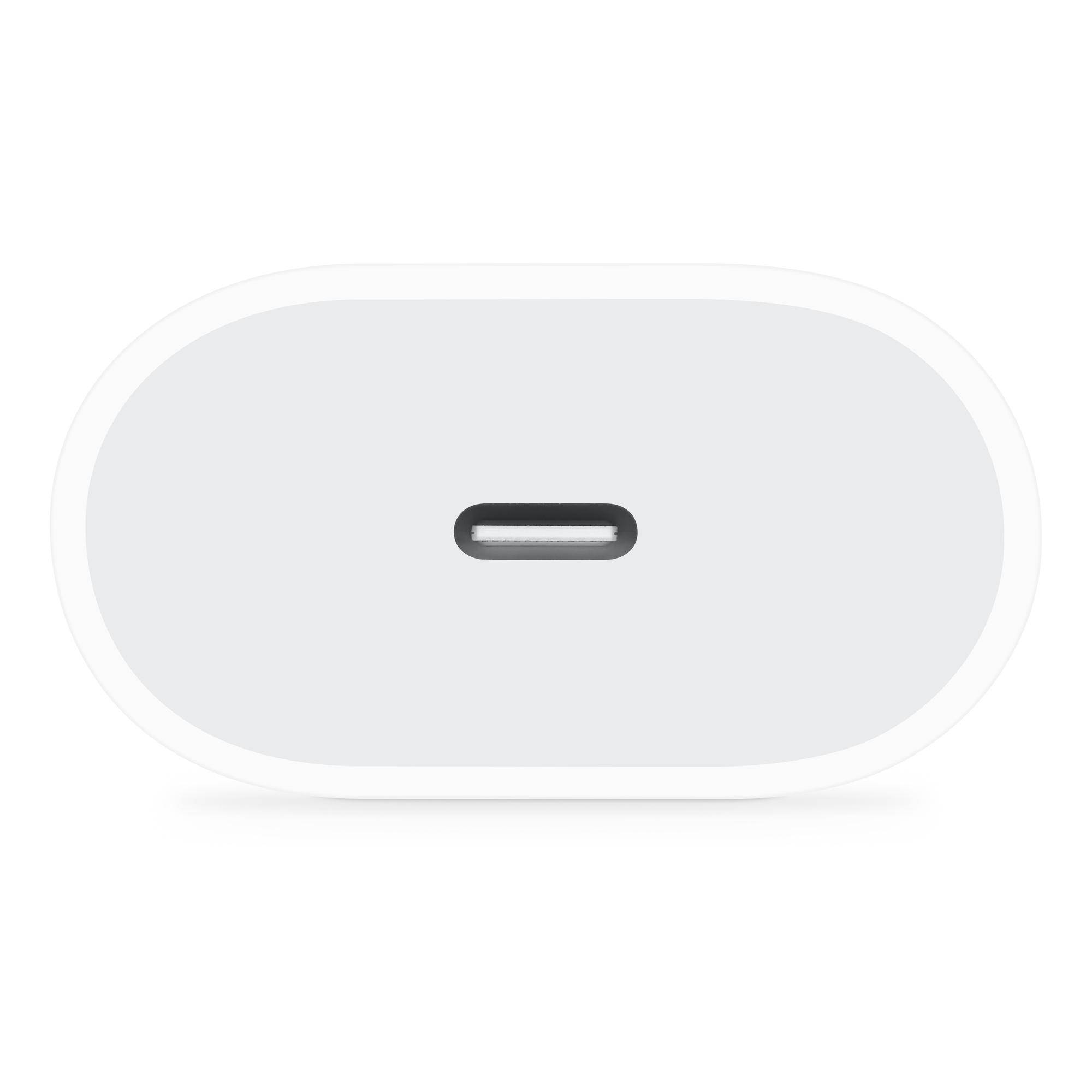 Ein weißes Netzteil mit einem USB-C-Anschluss.