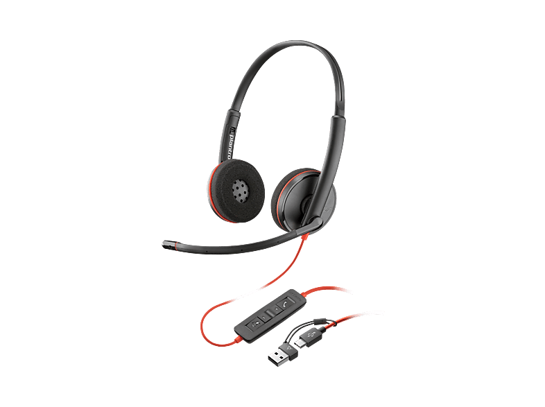 POLY Blackwire C3220, On-ear Headset Schwarz