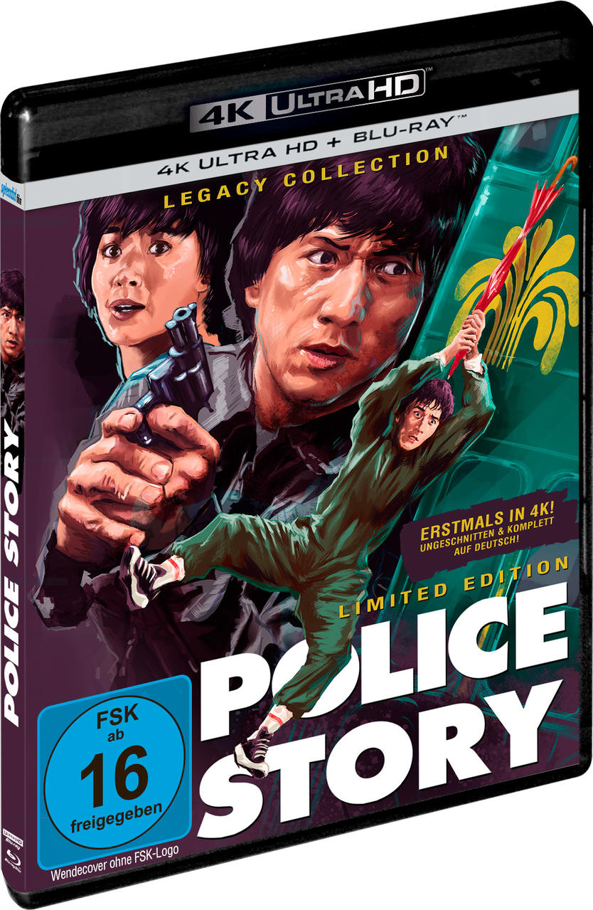 Police Story-Filmcover mit Jackie Chan.