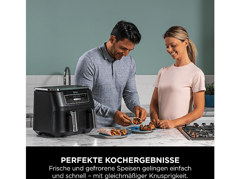 Ninja AF200EU Foodi 4-in-1 Dual Zone Heißluftfritteuse 7,6 l, 2400 Watt, Schwarz — Foto 2 von 5