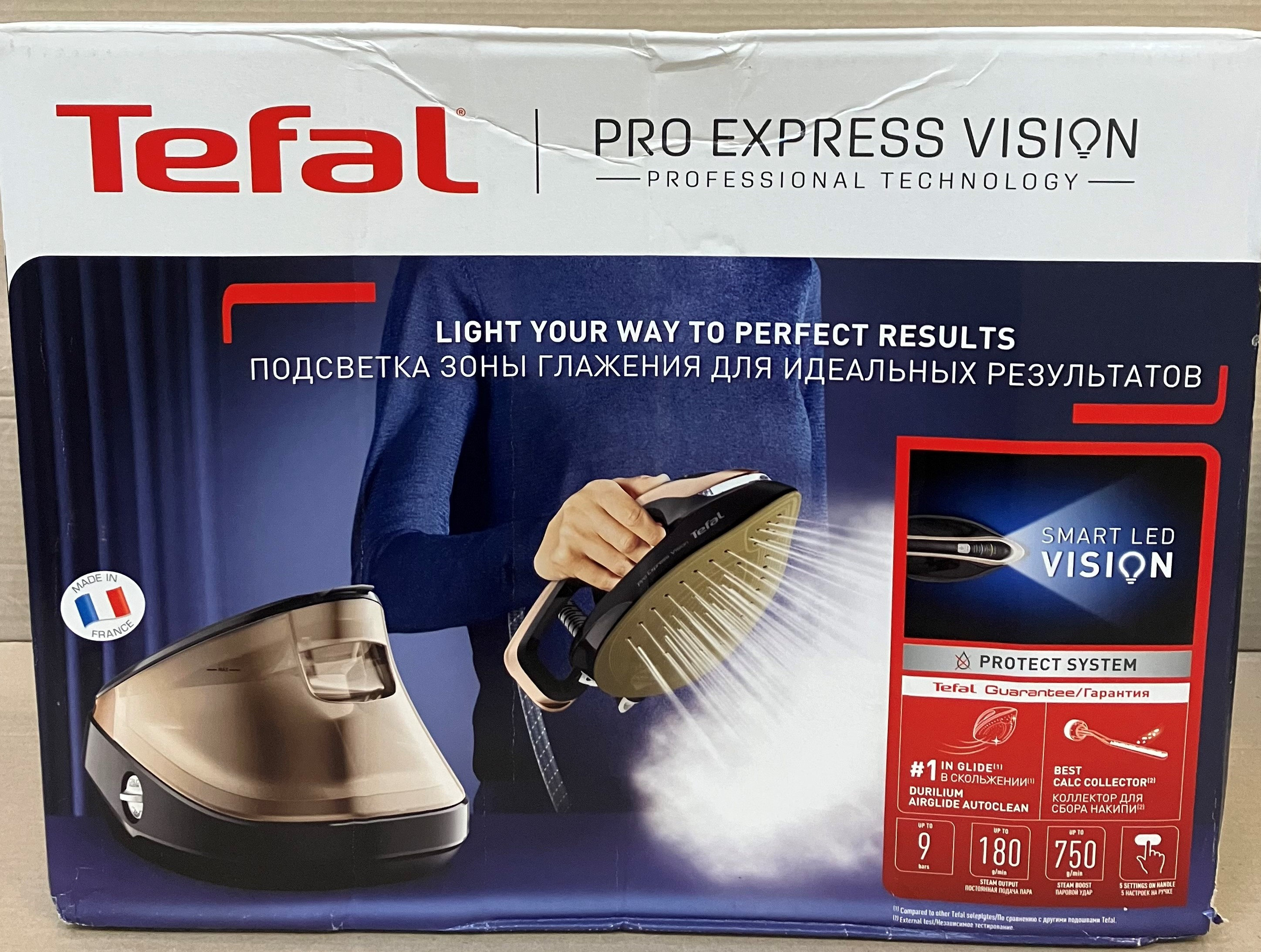 OUTLET- Generator pary TEFAL GV9820 Pro Express Vision z oświetleniem LED Czarno-złoty