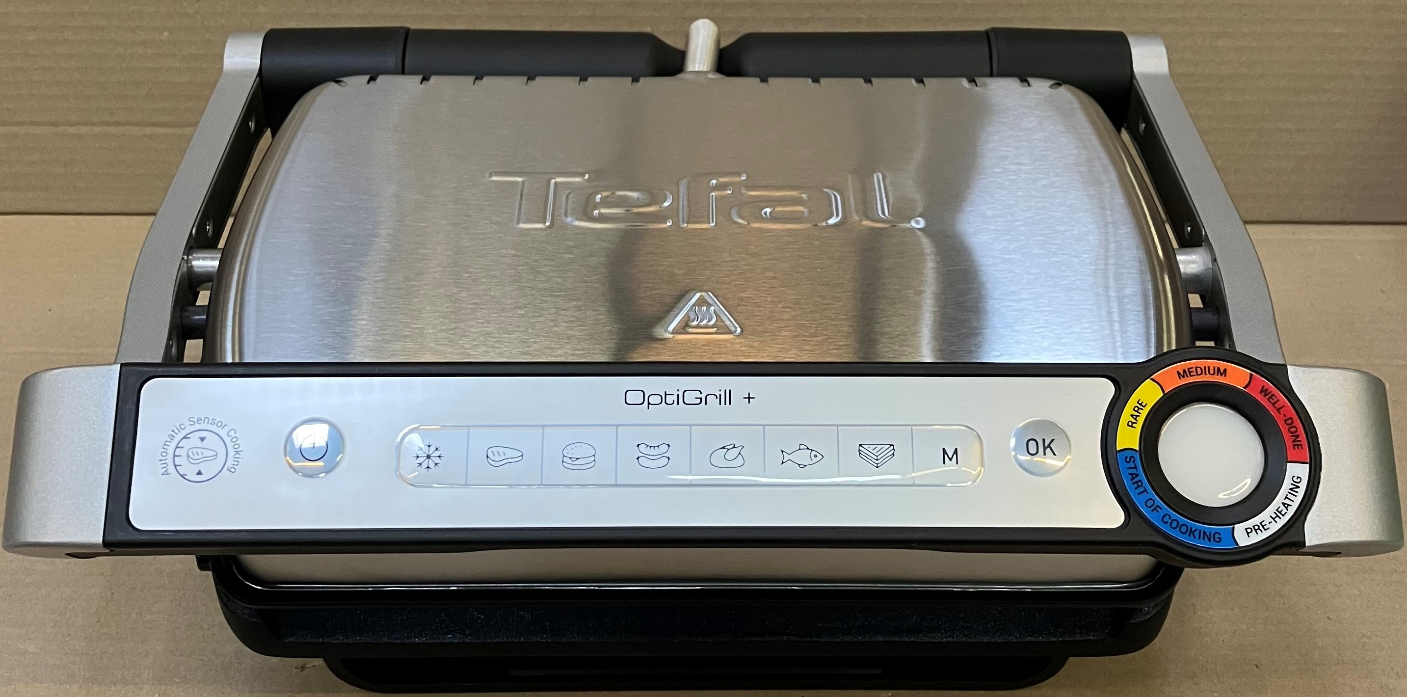 OUTLET - Grill elektryczny TEFAL GC718D10 Optigrill+ Programy automatyczne Srebrny