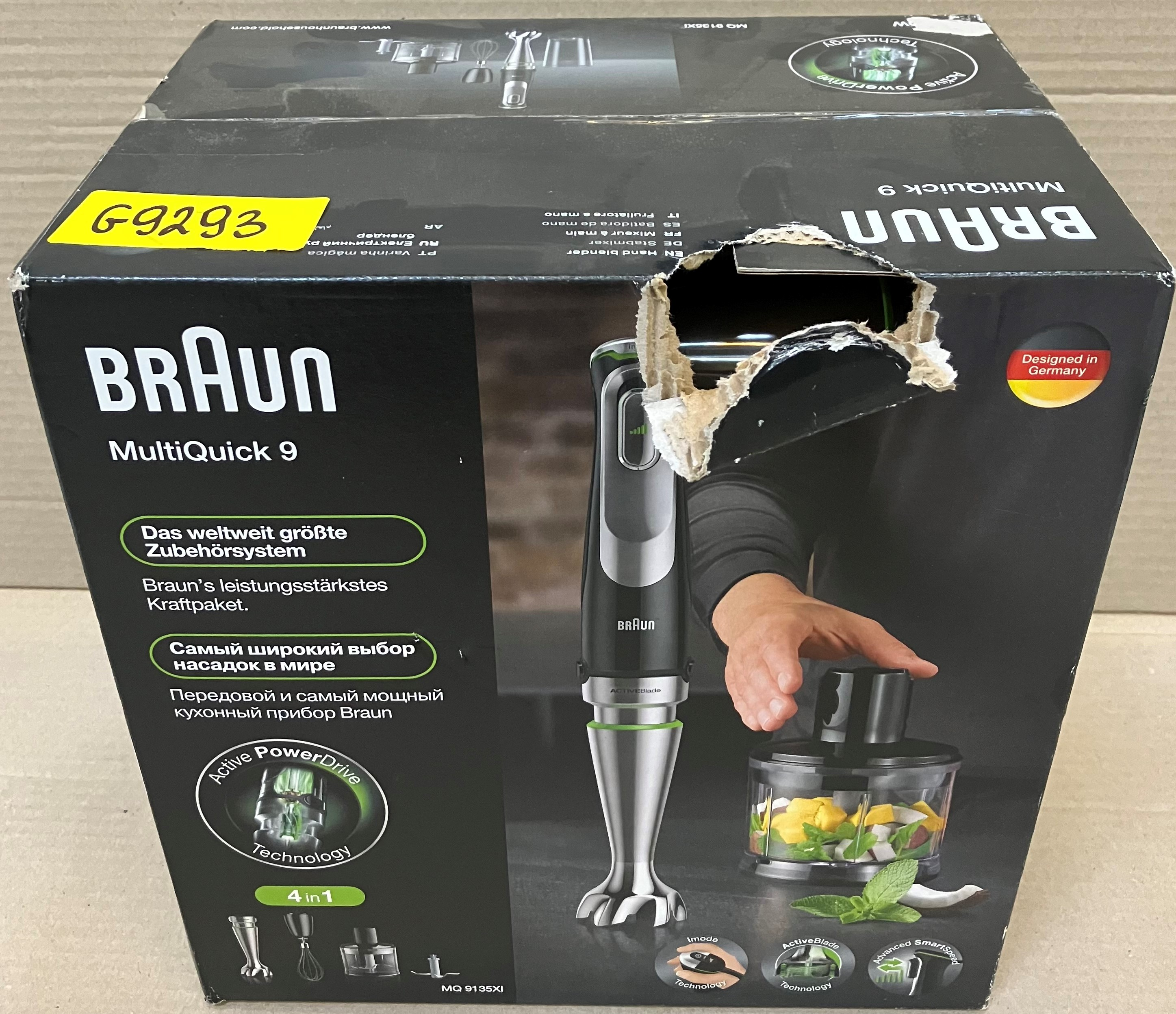 OUTLET- Blender ręczy BRAUN MQ9135XI MultiQuick 9 Czarno-srebrny