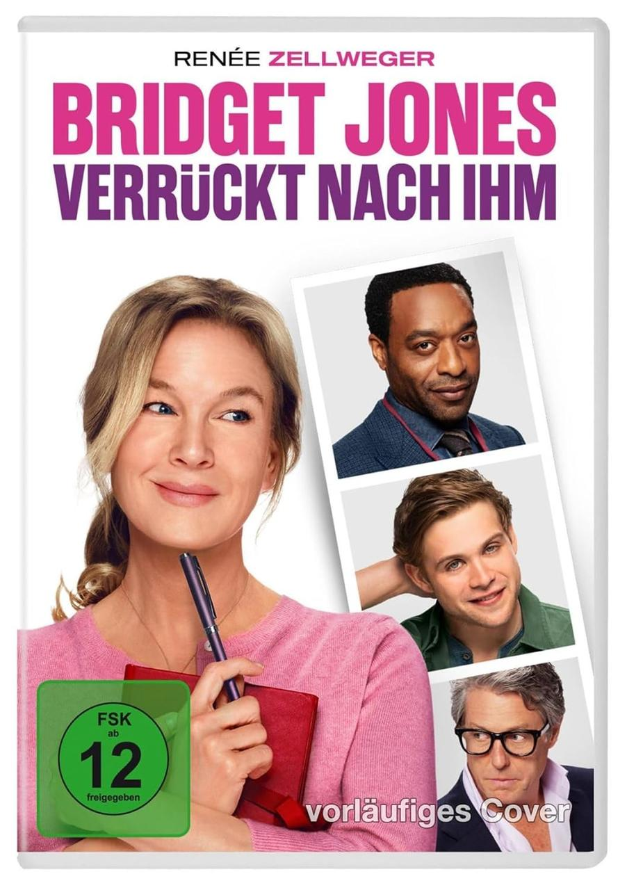 Filmcover mit Renée Zellweger mit einem Stift. Fotos von drei weiteren Personen sind auf der rechten Seite.
