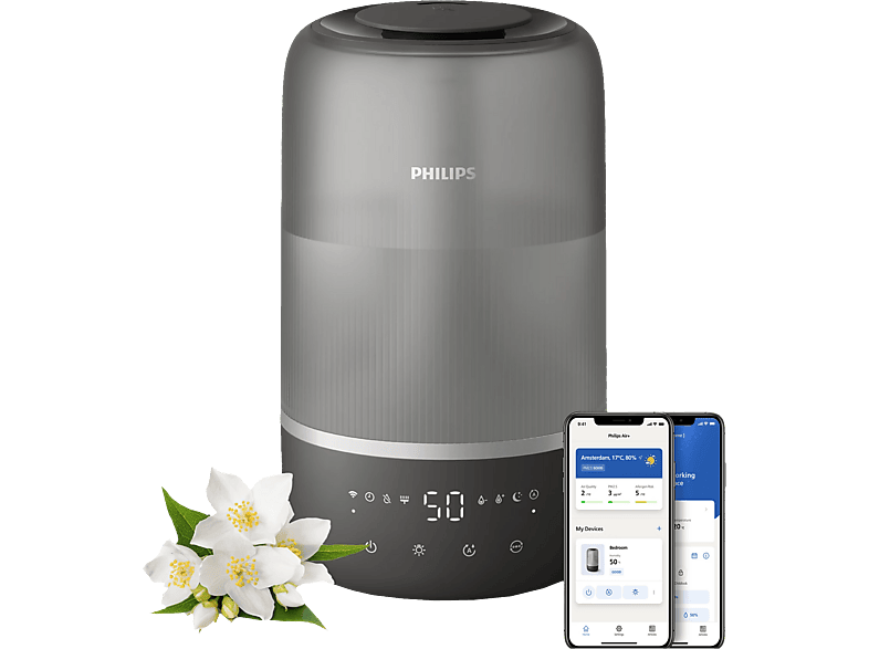 PHILIPS HU1510/03 Luftbefeuchter Dunkelgrau/Silber (19 W, Raumgröße: 41 m²)