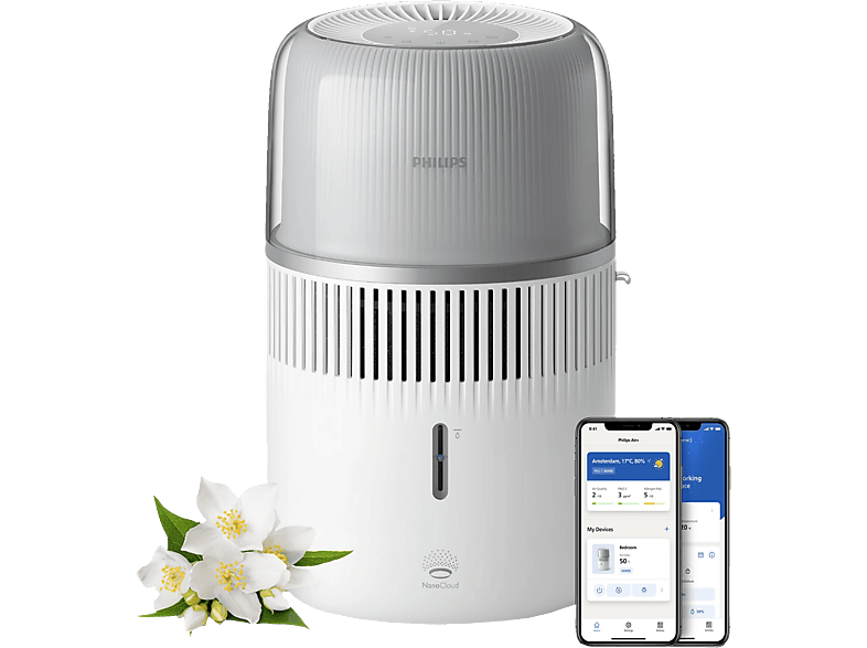 PHILIPS HU5710/00 Luftbefeuchter Weiss/Silber (14.1 W, Raumgröße: 56 m²)
