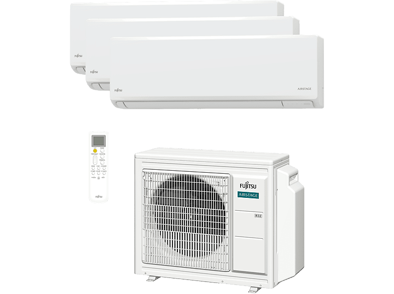 REACONDICIONADO Seminuevo Muy bueno Aire acondicionado Split 3 x 1 - Fujitsu ASY3525U3MI-KN (W) UE50, 1857 fg/h, Wi-Fi, Blanco