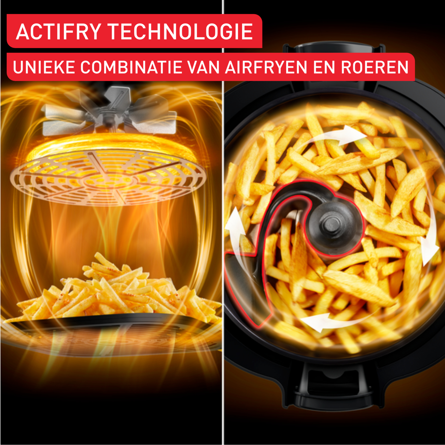 Een afbeelding van een airfryer met tekstoverlay.