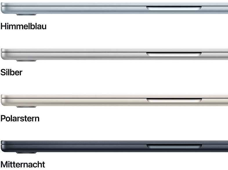 APPLE MacBook Air (2025), MW1H3D/A - 15,3 Zoll Apple M4 16 GB 512 macOS