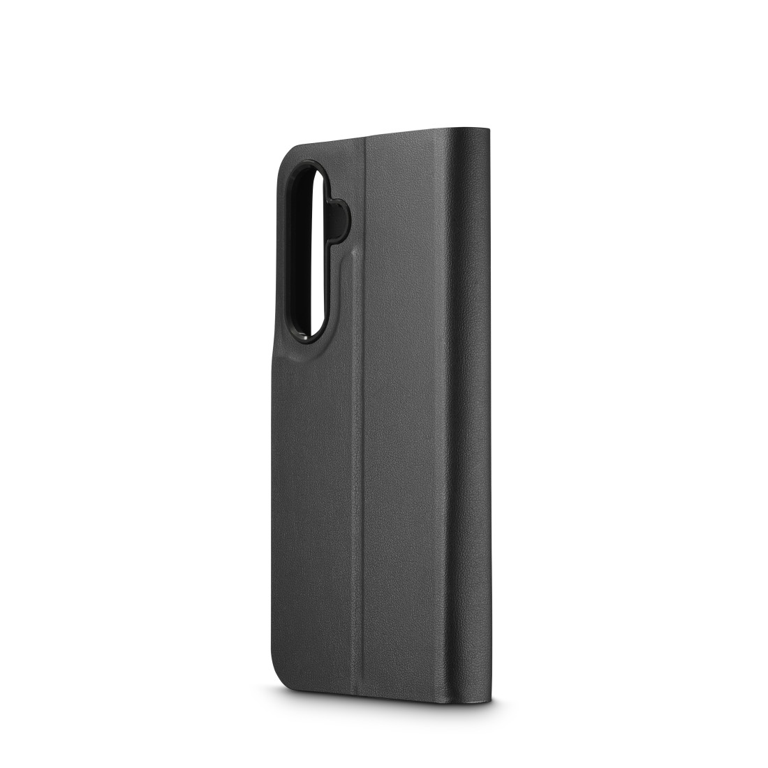 Schwarze Handyhülle mit Kameraausschnitt und schlankem Design.