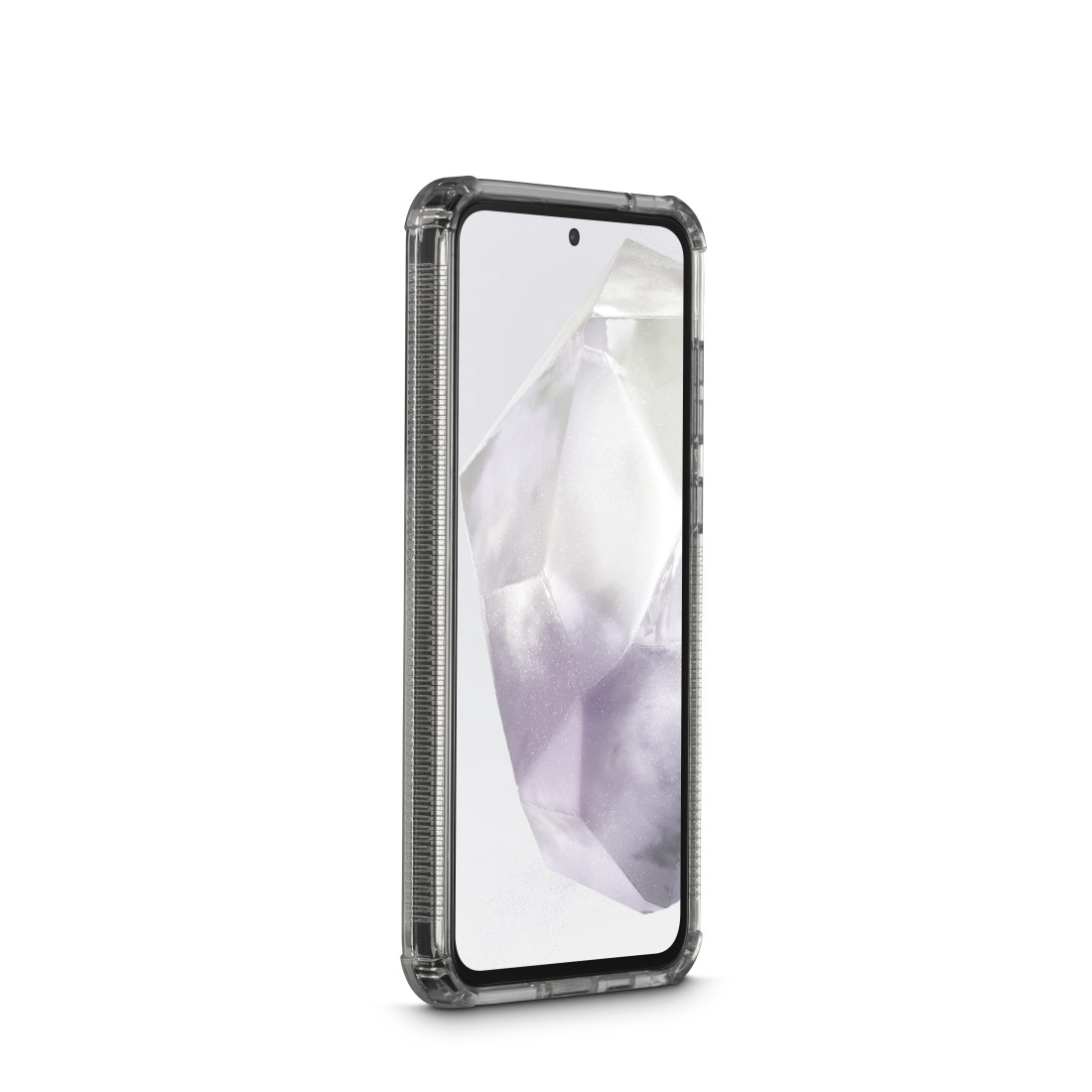 Eine schwarze Handyhülle aufgeklappt, die die Kamera des Telefons zeigt.