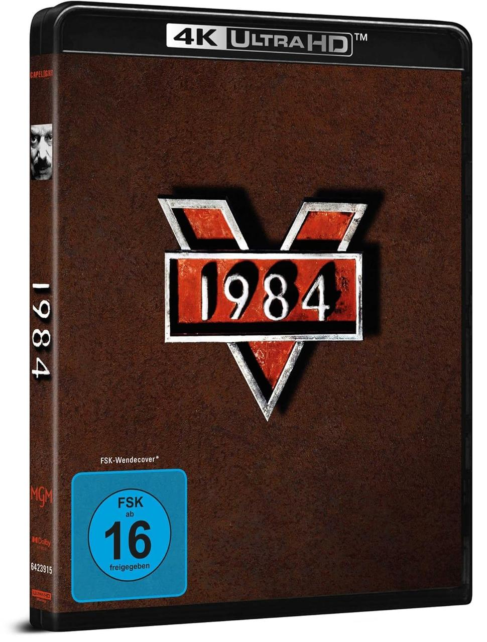 Eine DVD-Hülle mit dem Film 1984 auf dem Cover.