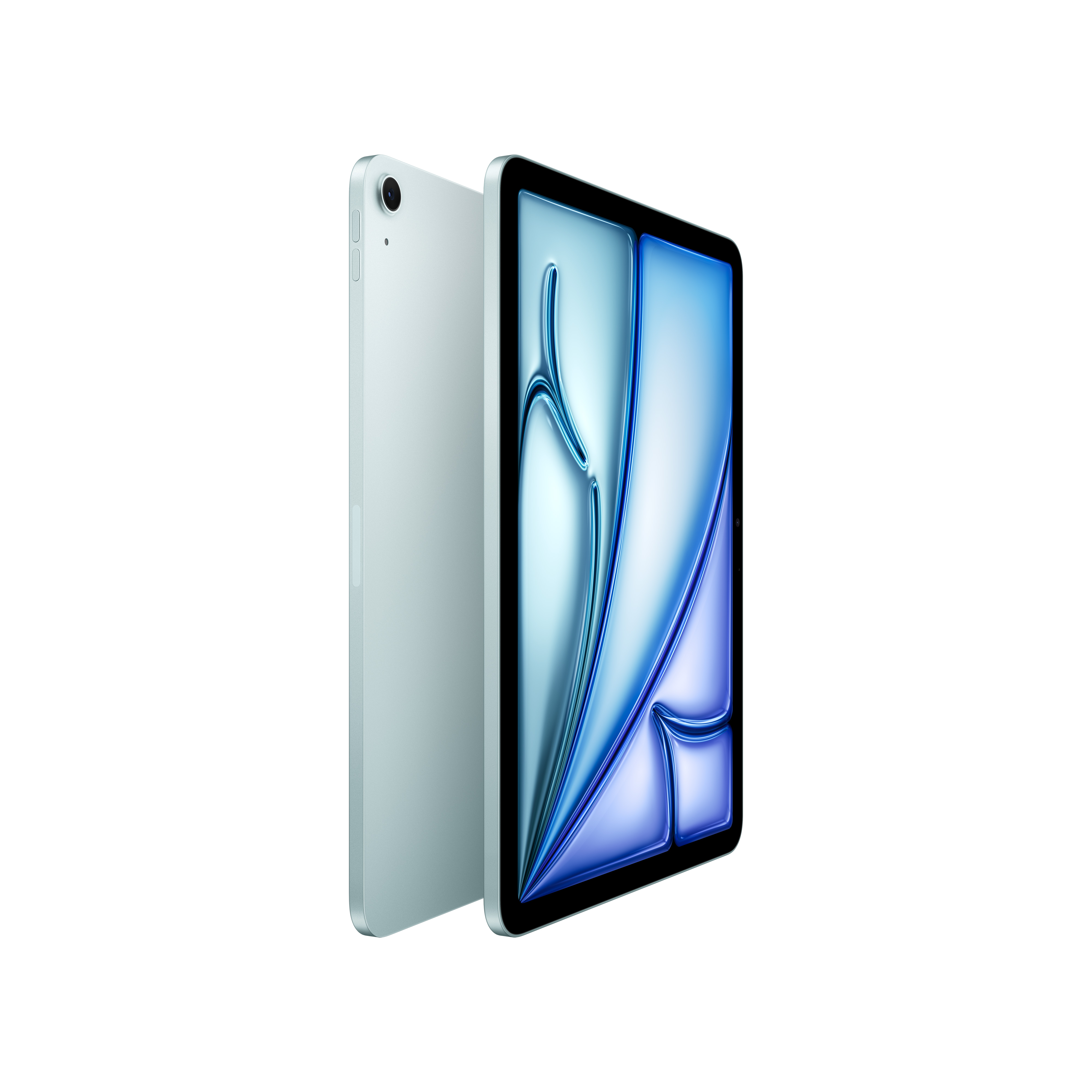 İki iPad, biri nane renginde. iPad, ön ve yan tarafını göstermek için açılı olarak yerleştirilmiş.