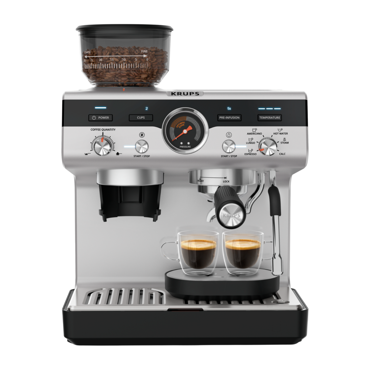 Krups Xp801t Precision - Pistonmachine Aluminium