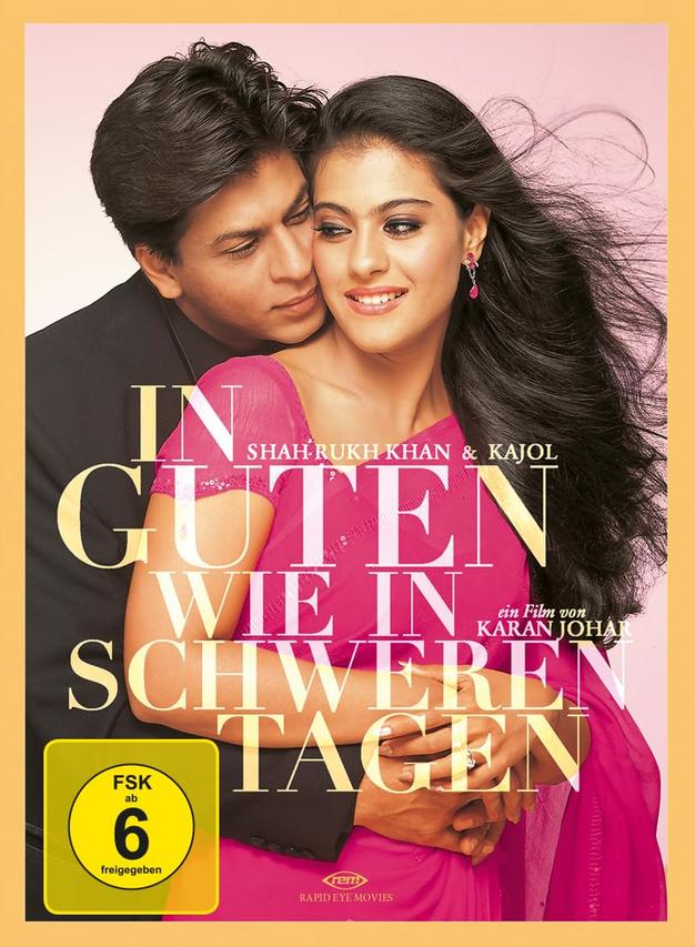 Filmplakat. Ein Paar umarmt sich. Gelber Hintergrund mit Text.