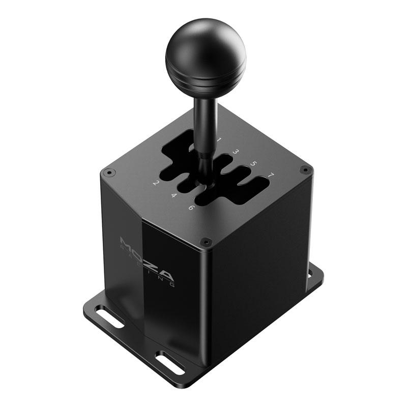 Eine schwarze Schalthebelbaugruppe. Enthält einen schwarzen Knauf, einen Schalthebel und eine schwarze Basis.
