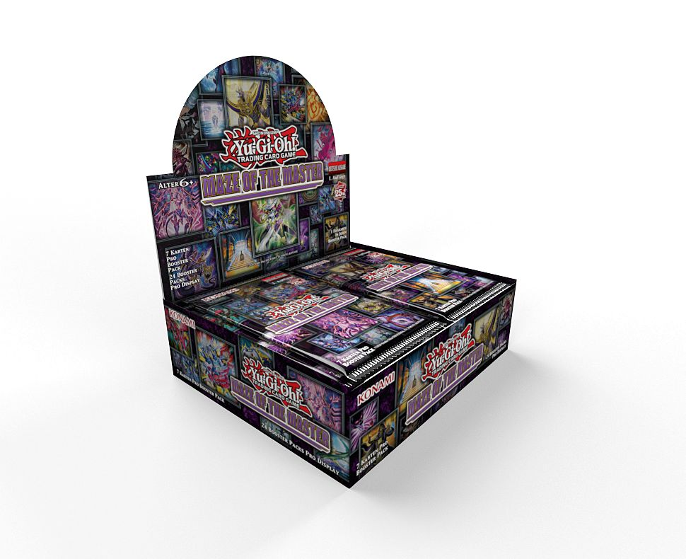 Yu-Gi-Oh! Trading Card Displaybox, Packungen sichtbar.
