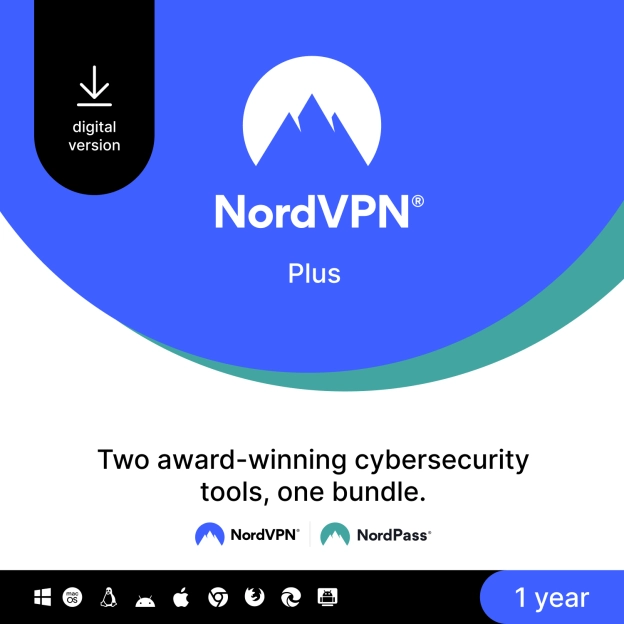 Nordvpn Plus ' 1 Jaar Abonnement Op Cybersecuritypakket (vpn En Wachtwoordbeheerder)