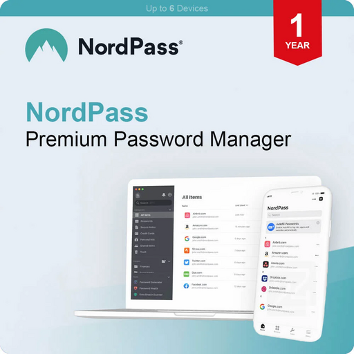 NordPass Premium 1-Jaar Abonnement op Wachtwoordbeheer
