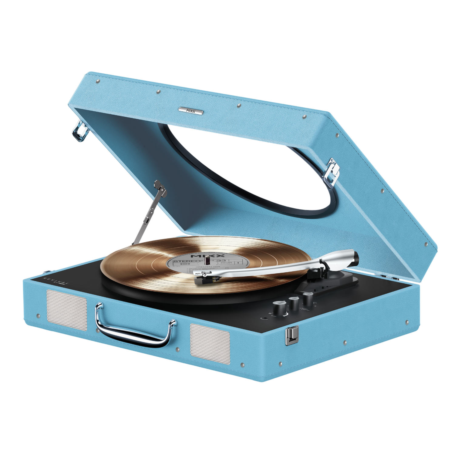 Mixx Revival 65 Stereo Vinyl Record Player Deck - Blue Platenspeler Blauw
