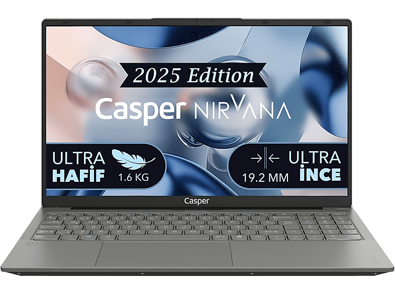 CASPER X600.1342-8E00T-G-F/ Core i5-13420H/ 8 GB Ram/ 500GB SSD/ 15.6"/ 13. Nesil/ W11 Laptop Metalik Gri