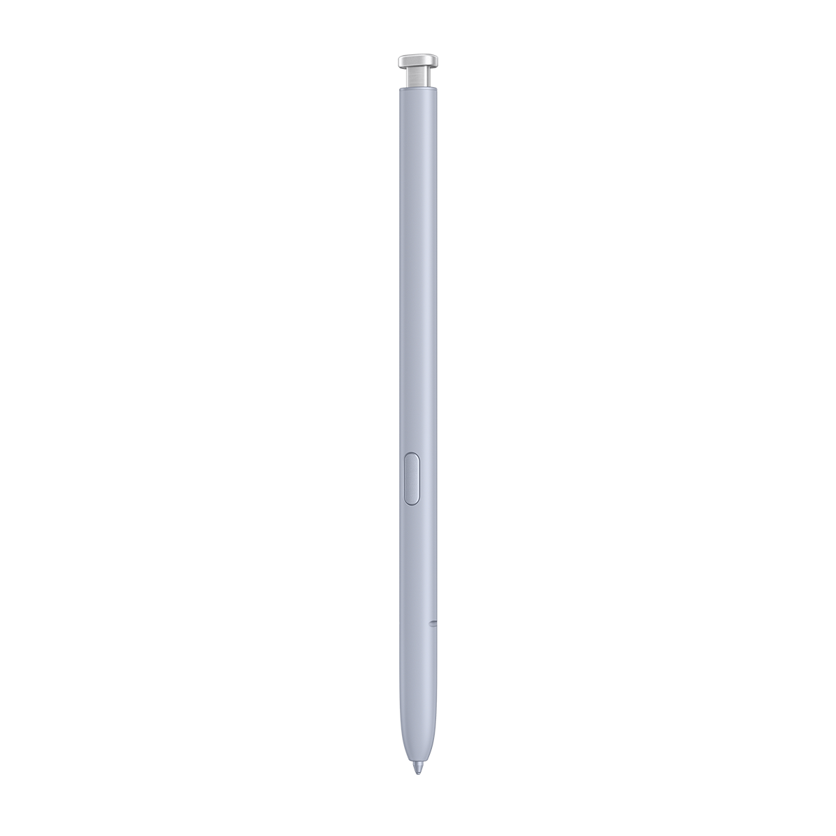 Siyah zemin üzerinde açık mavi bir Samsung S Pen.
