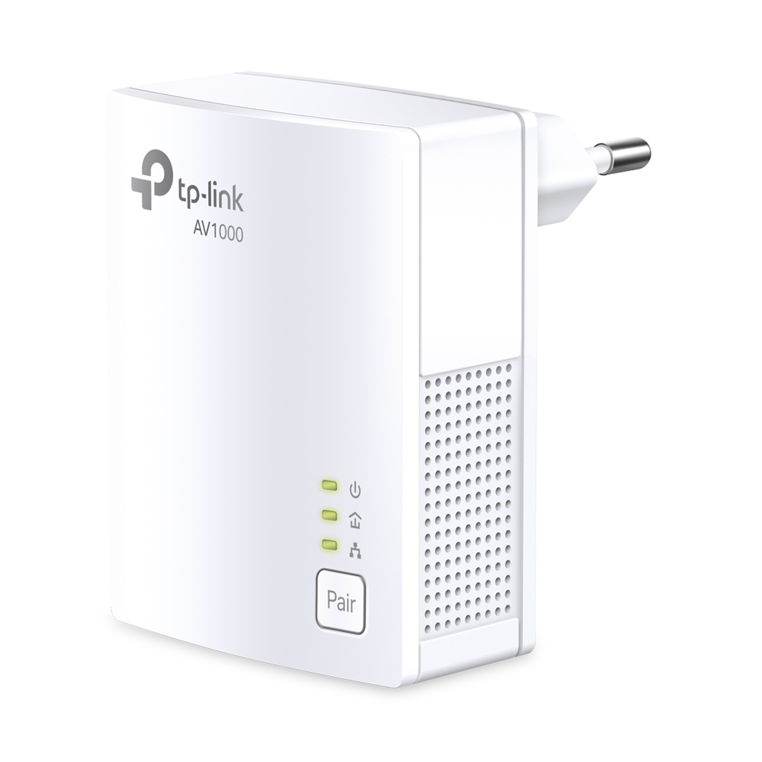 Adattatore powerline TP-Link AV1000 bianco con spina.