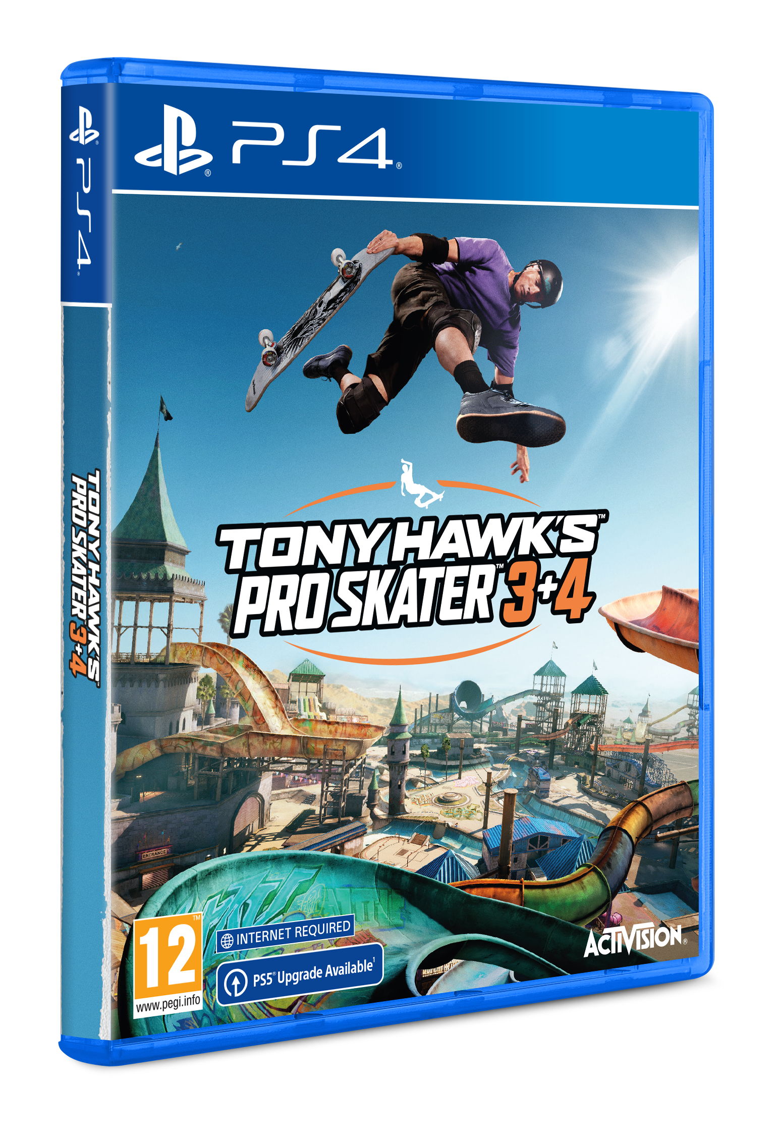 Spielbox für Tony Hawk's Pro Skater 3+4, blaue Hülle mit dem Spielcover.