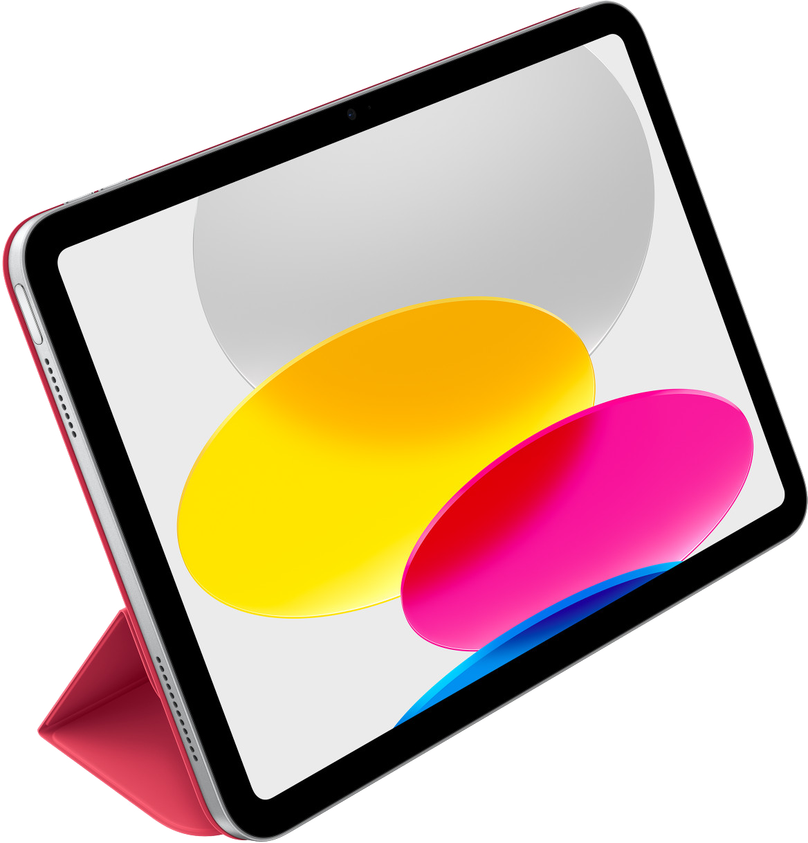 Tablet piros tokon, fehér háttérrel.
