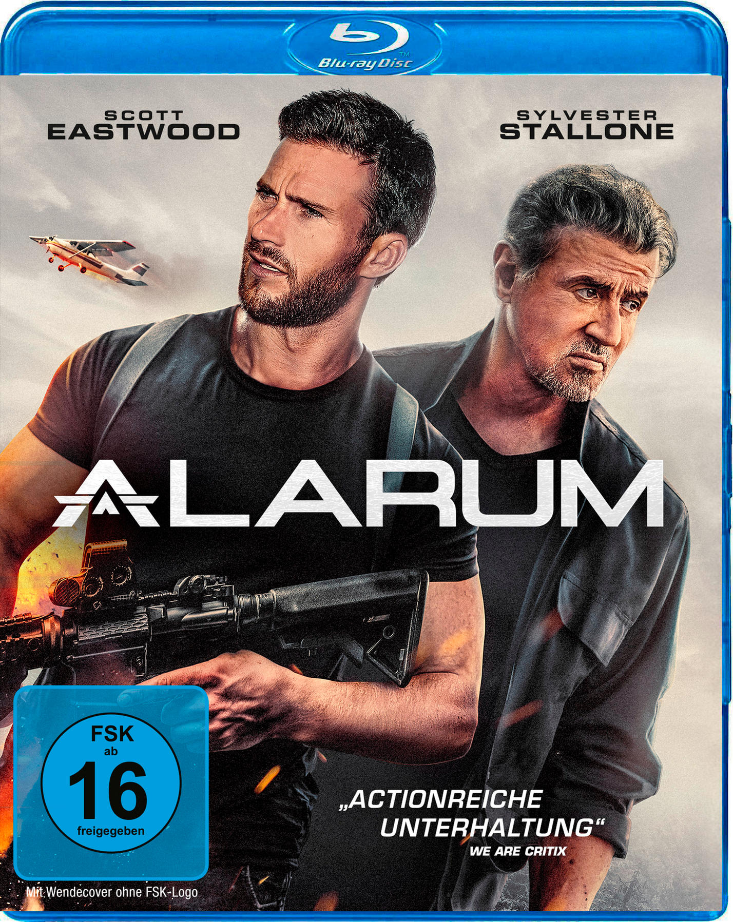 Ein Blu-ray-Disc-Cover mit Scott Eastwood und Sylvester Stallone.