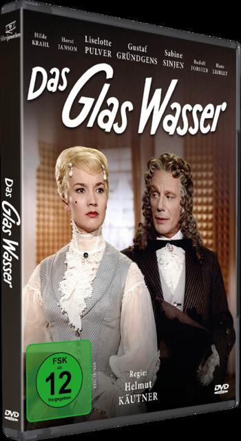 DVD-Hülle des Films 'Das Glas Wasser' mit zwei Personen auf dem Cover.