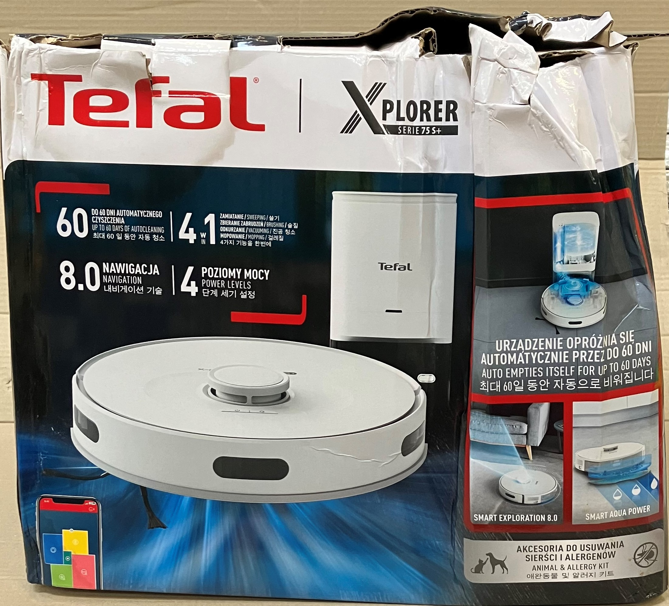 OUTLET - Robot odkurzający TEFAL X-plorer S75 RG8597WH Animal Allergy Biały