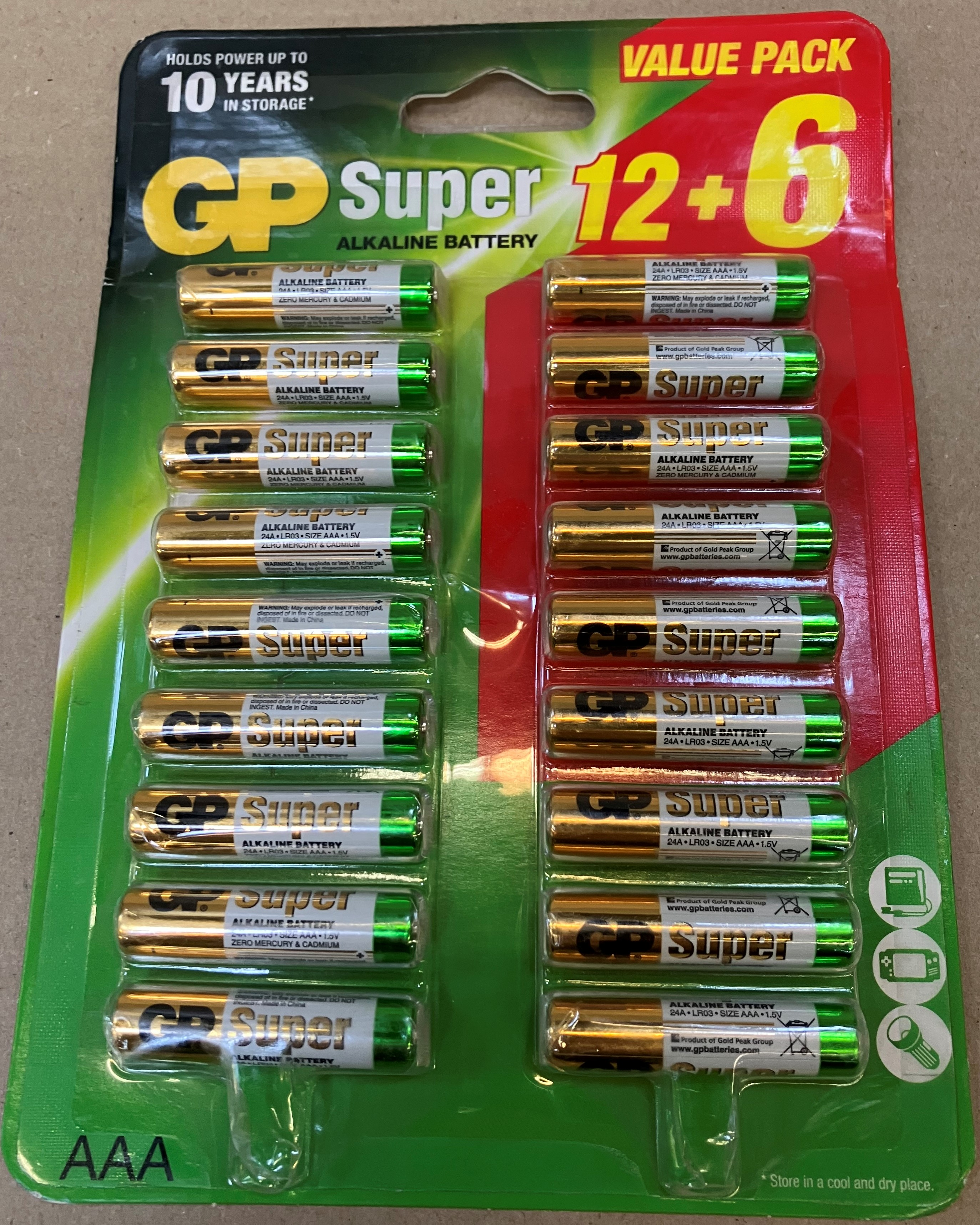 OUTLET -  Baterie GP Super Alkaline AAA 18szt.