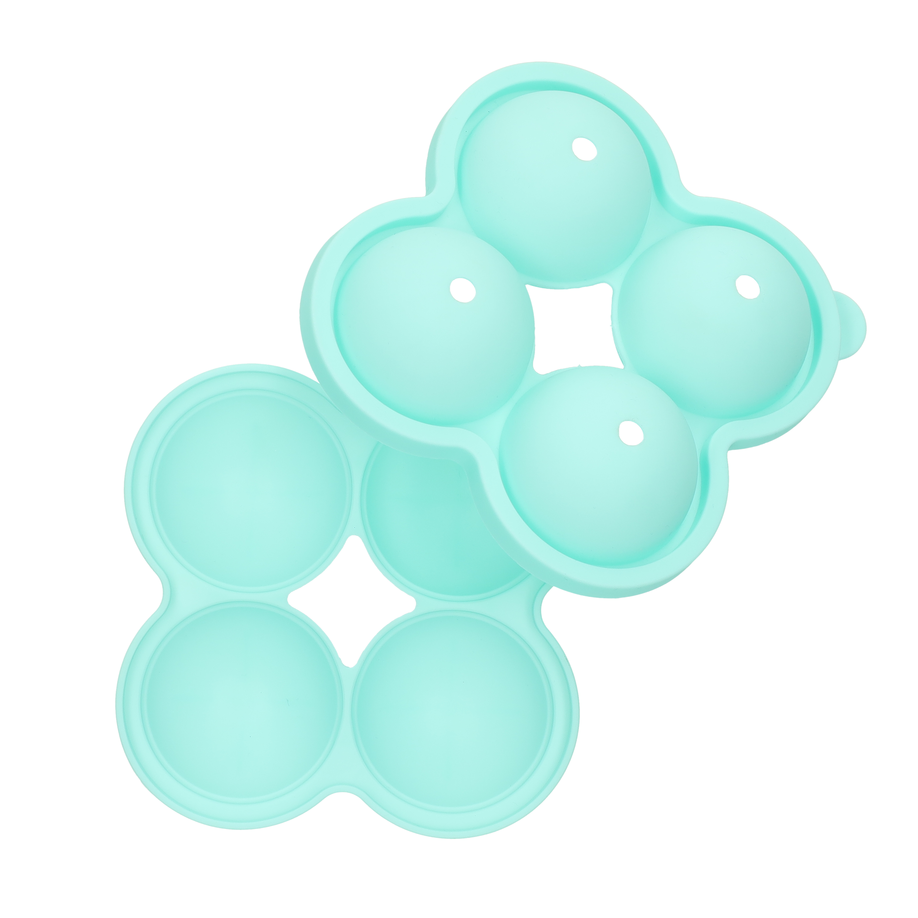 Blaue Eisballformen, offen.