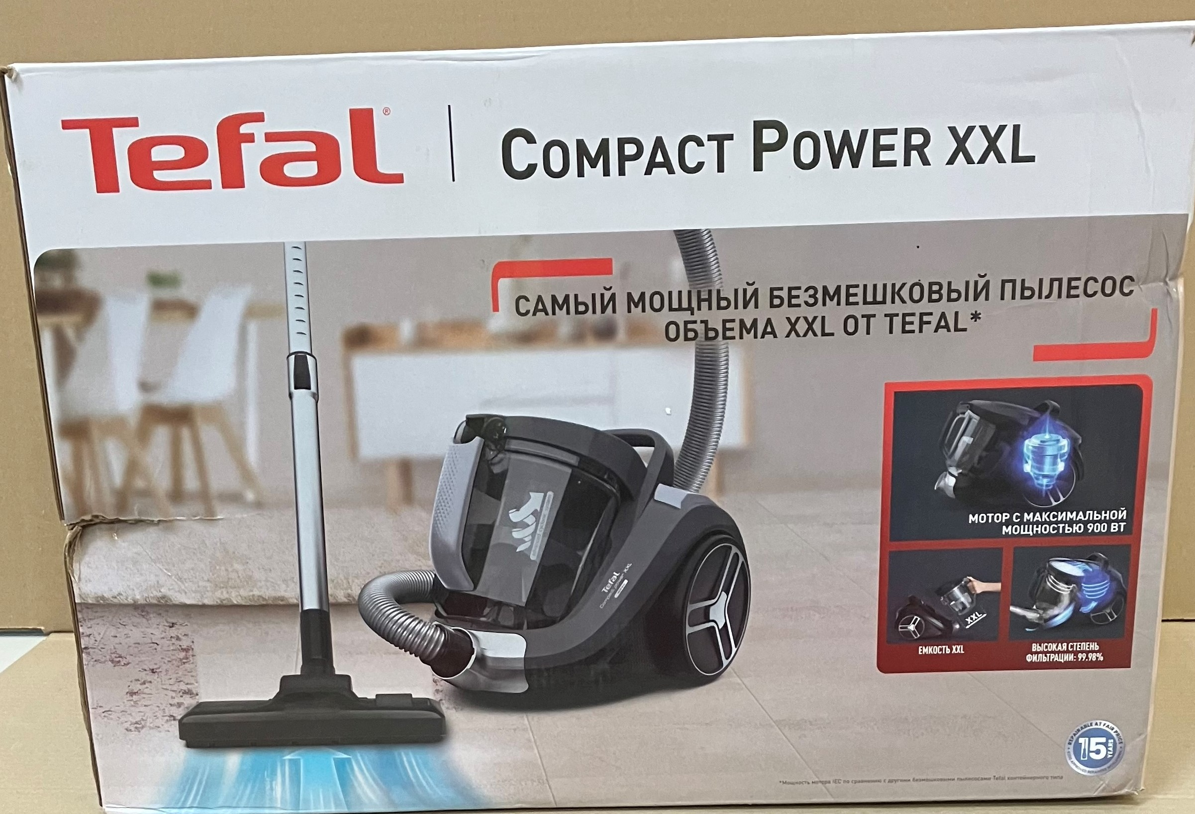 OUTLET - Odkurzacz bezworkowy TEFAL Compact Power XXL Total Clean TW4B36EA Czarny