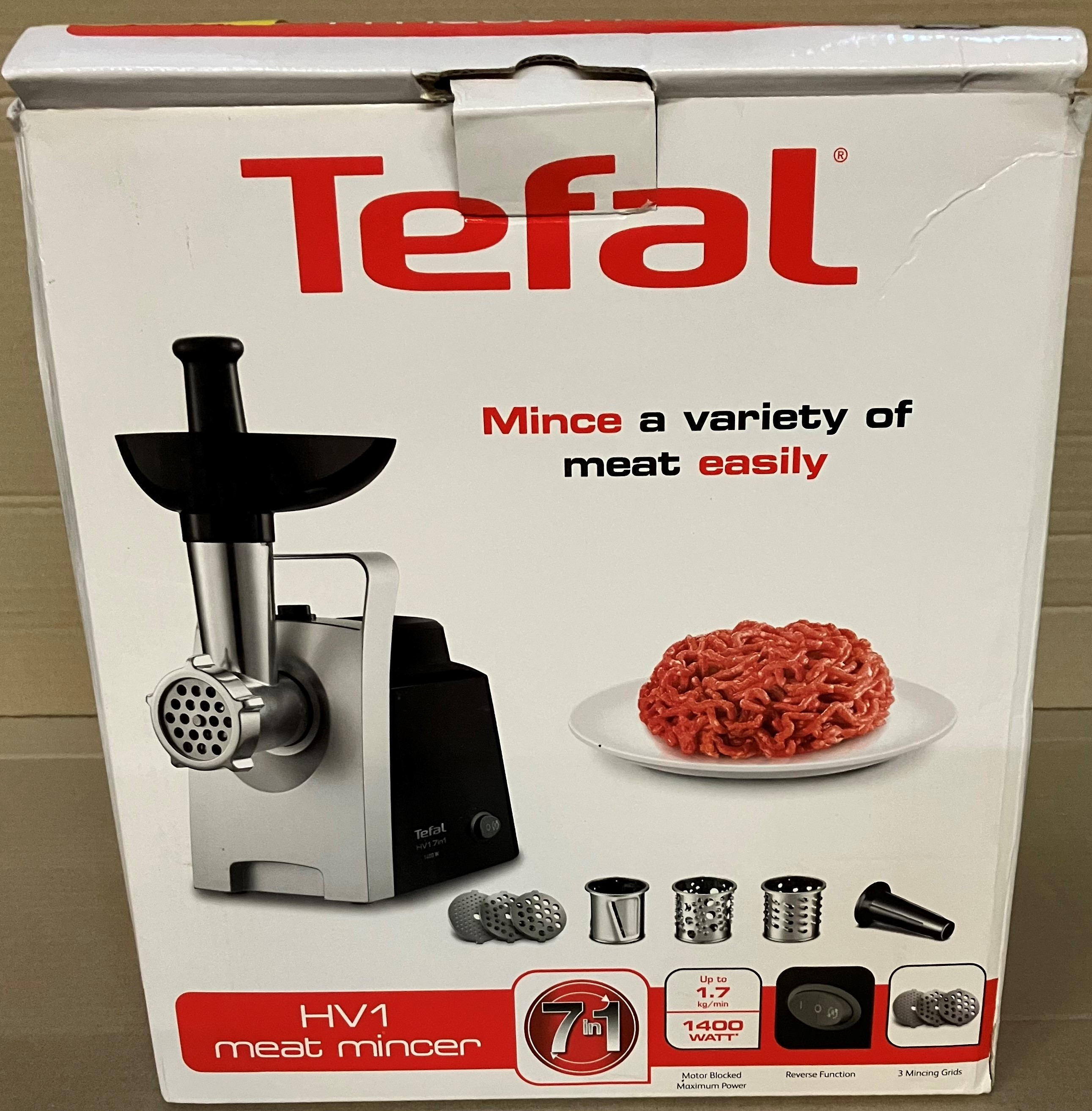 OUTLET - Maszynka do mięsa TEFAL NE108831 MMC HV1 7IN1 BLACK EE Czarno-srebrny