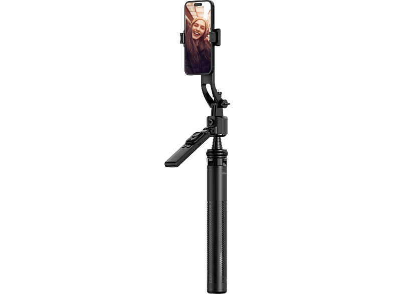 ROLLEI Easy Creator Quadpod Stativ mit AI-Face-Tracking, Schwarz, Höhe offen bis 163 cm