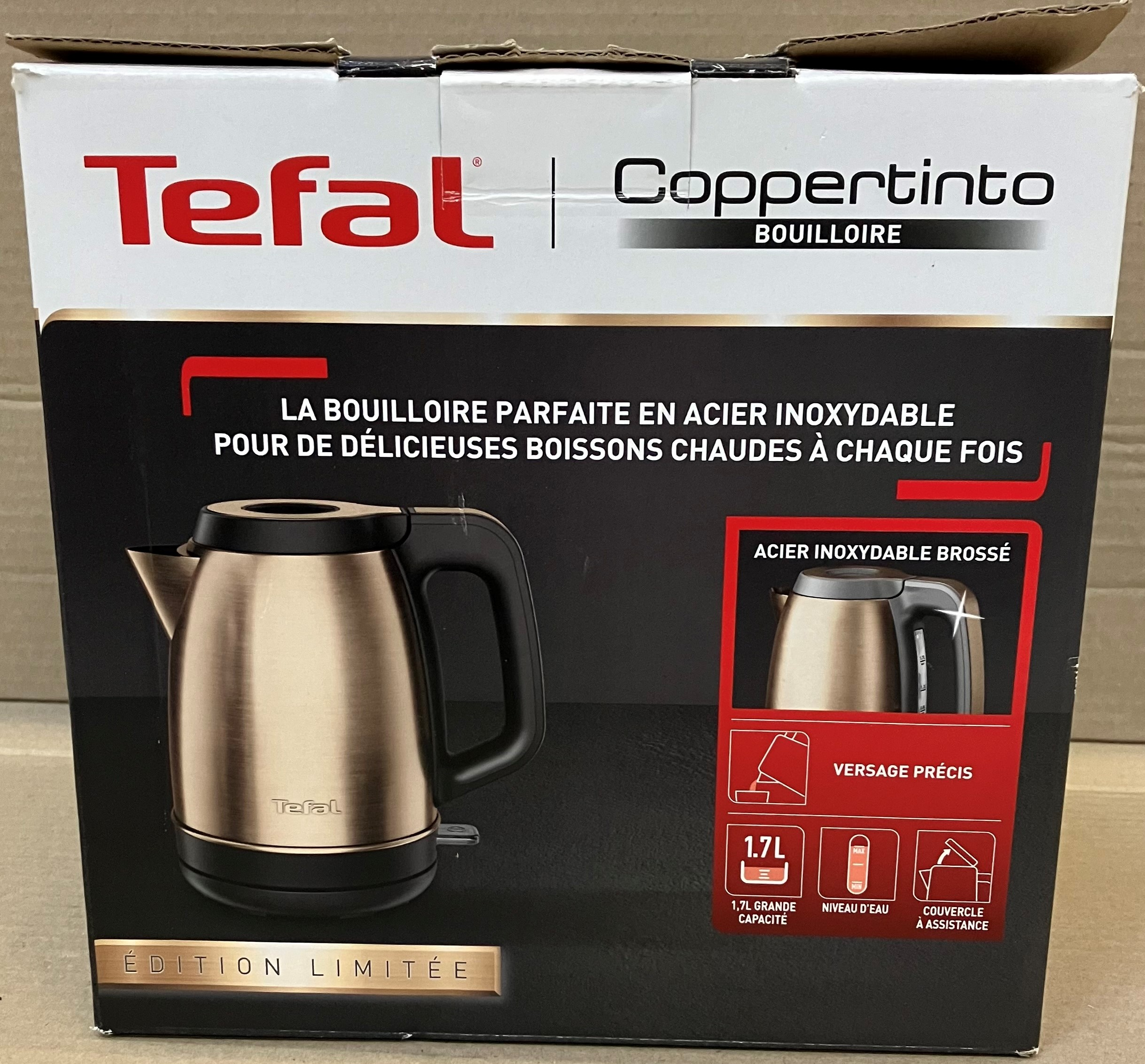 OUTLET - Czajnik bezprzewodowy TEFAL KI280G10 Coppertinto 2400 W, 1.7 L Złoty Złoto-czarny