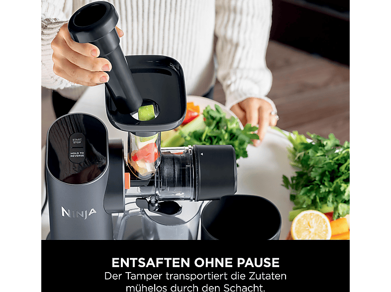 Thumbnail - NINJA JC151EU Kaltentsafter mit Anti-Verstopfungs-Filter Slow Juicer 150 Watt, Grau