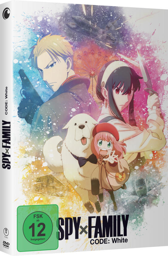 DVD-Cover von Spy x Family: Code: White, mit Anime-Charakteren.