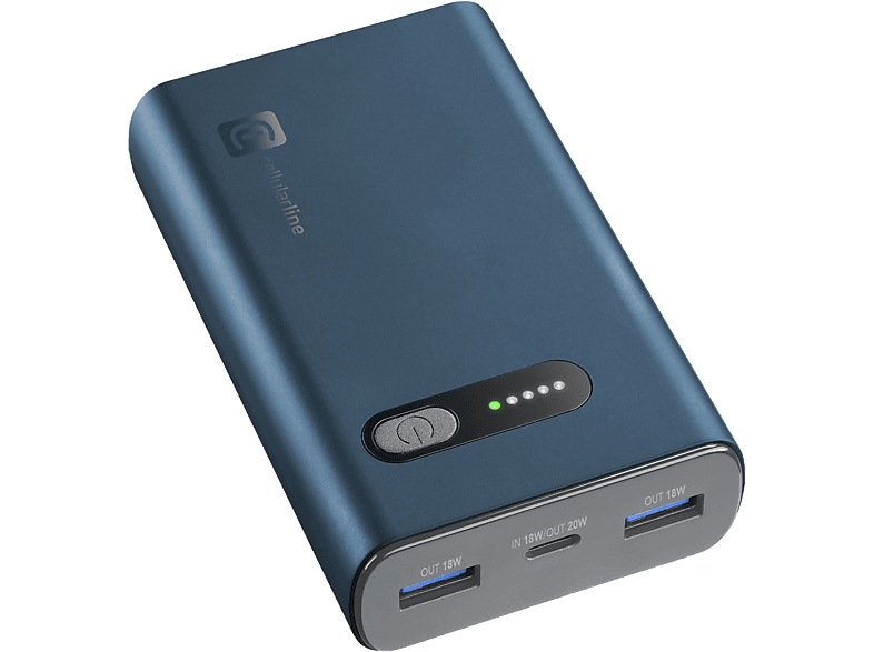 Powerbank - CellularLine FAST, 10000 mAh, 20W, USB-C, Azul