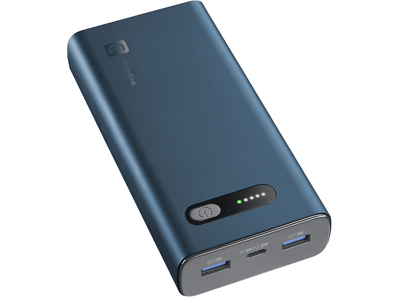 Powerbank - CellularLine FAST, 20000 mAh, 20W, USB-C, Carga rápida, Azul