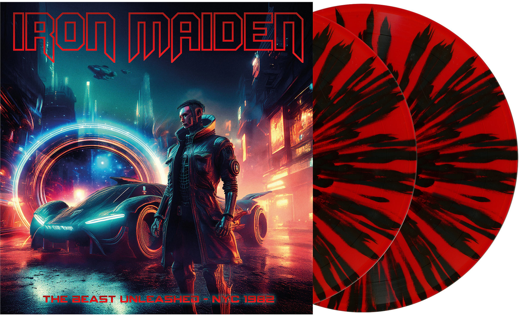 Iron Maiden - The Beast Unleashed NYC 1982 (Red & Black Splatter Vinyl) (Vinyl LP (nagylemez))