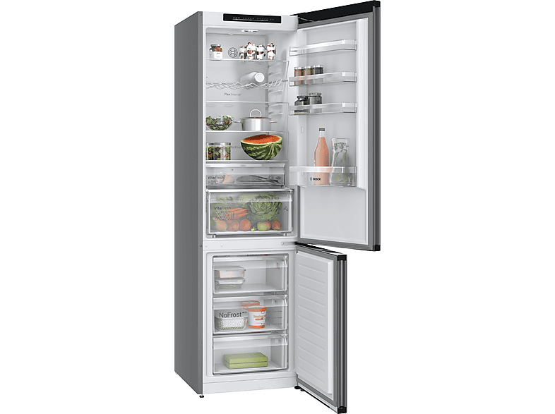 BOSCH KGN39OCAF Serie 4 Kühlgefrierkombination (A, 363 l, 2030 mm hoch, Anthrazit)