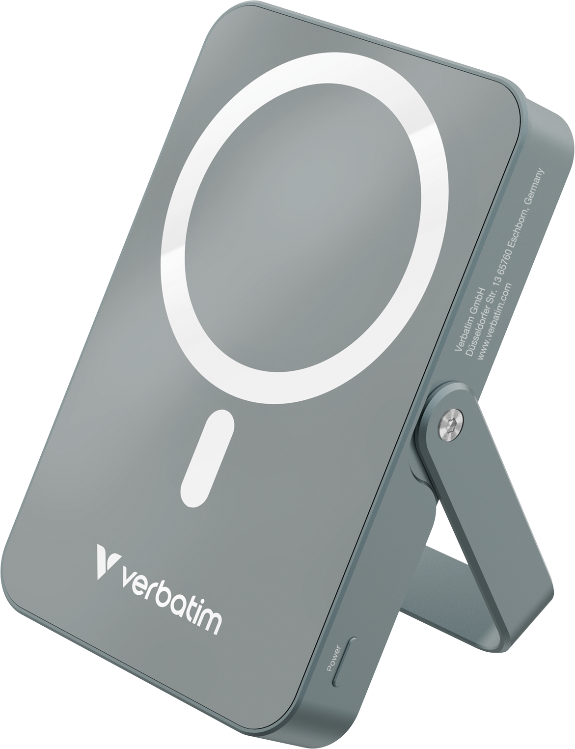 VERBATIM Charge 'n' Go Powerbank, kitámasztó, Qi vezeték nélküli töltés, USB-C, 10000 mAh, szürke (32268)