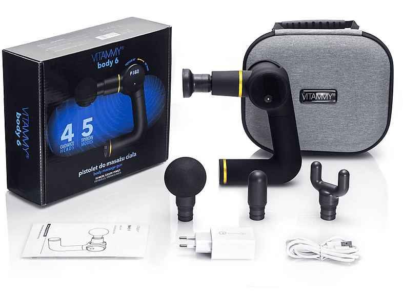 Pistolet do masażu VITAMMY Body 6 Czarny – zdjęcie 3