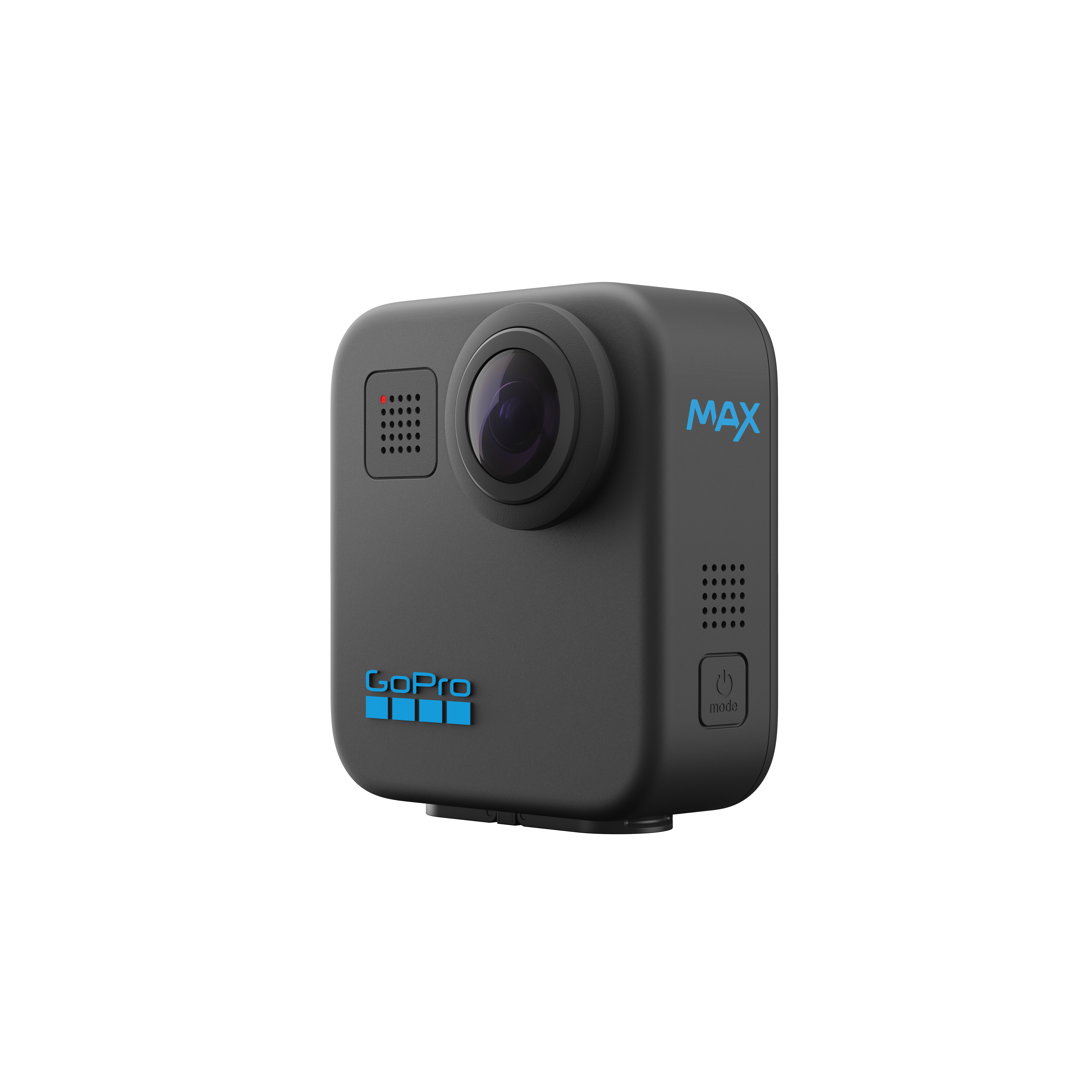 Schwarze GoPro Max Kamera mit Knöpfen und Markennamen.