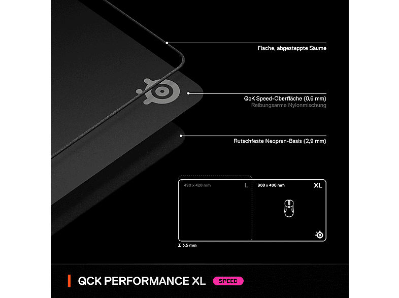 STEEL SERIES Qck Performance XL - Speed GAming Mauspad; Gaming-Mauspad — Foto 5 von 5