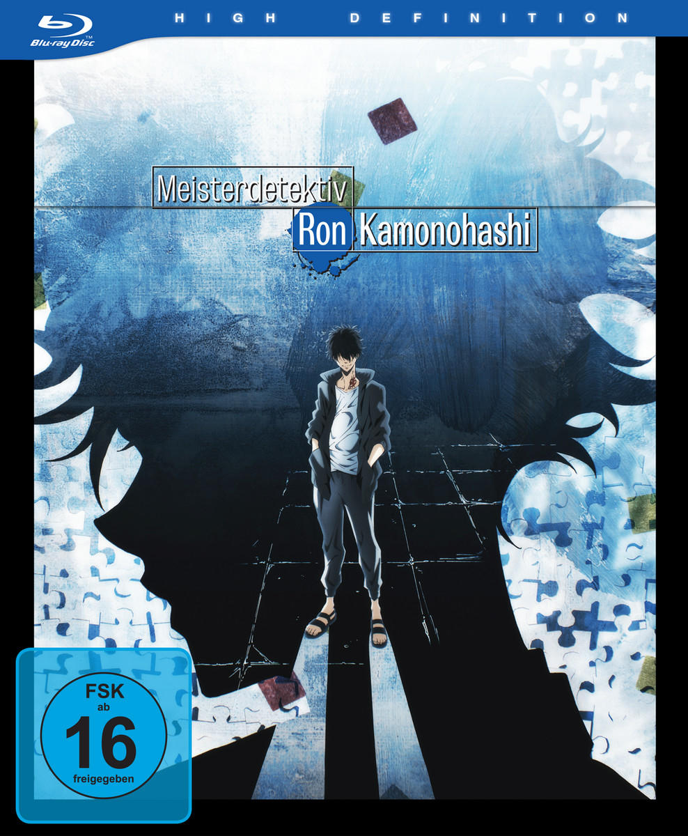 Blu-ray-Disc-Cover: Anime-Charakter in einer dunklen Szene, mit Text und Logo.